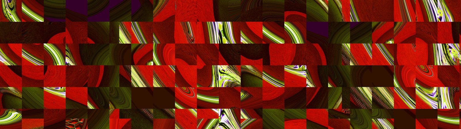 Red, green, and white abstract pattern.