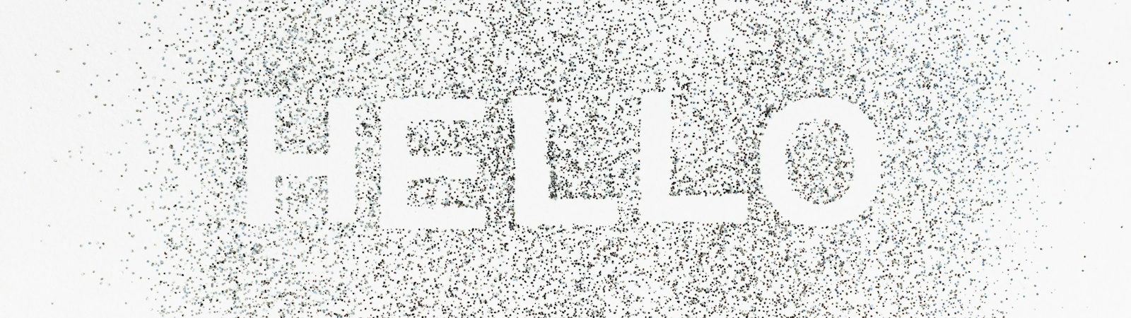 The words hello written in white on a white background